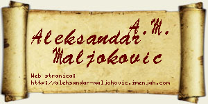 Aleksandar Maljoković vizit kartica